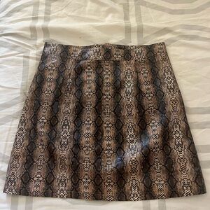 Mini Daniel Snake Print Brown Skirt (With shorts underneath)
